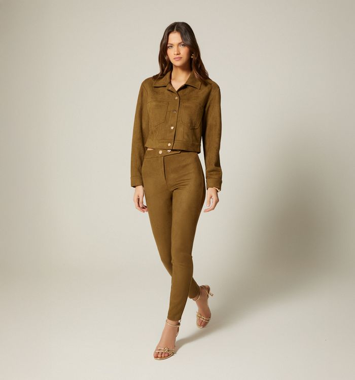 Chaqueta manga larga suede