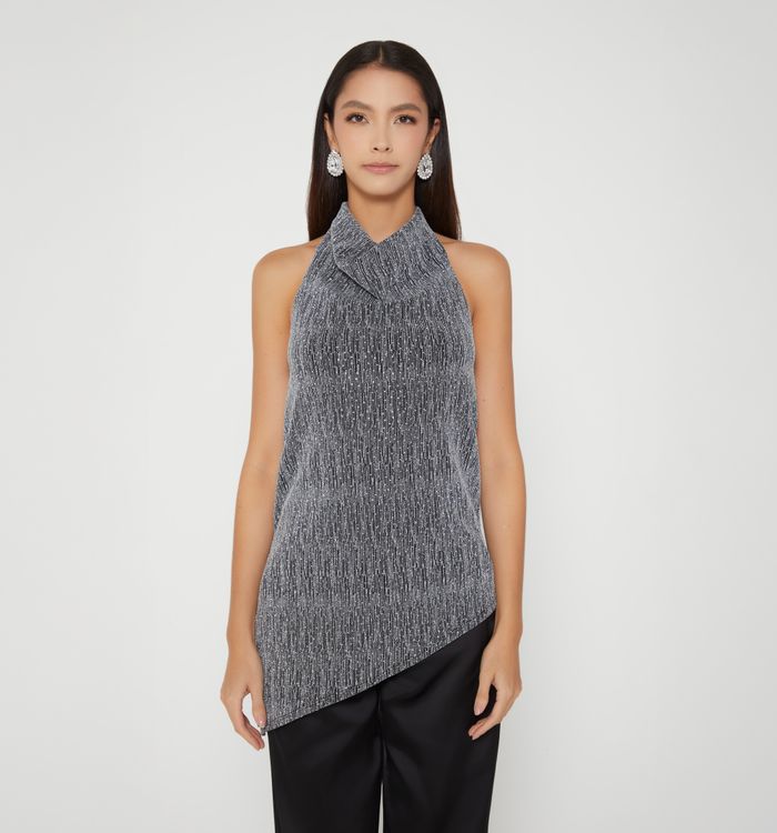 Blusa escote pelicano asimétrica