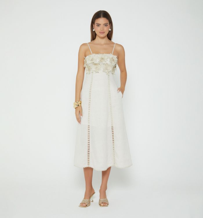 Vestido midi con flores
