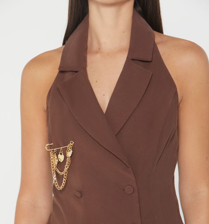 Chaleco corto cuello halter