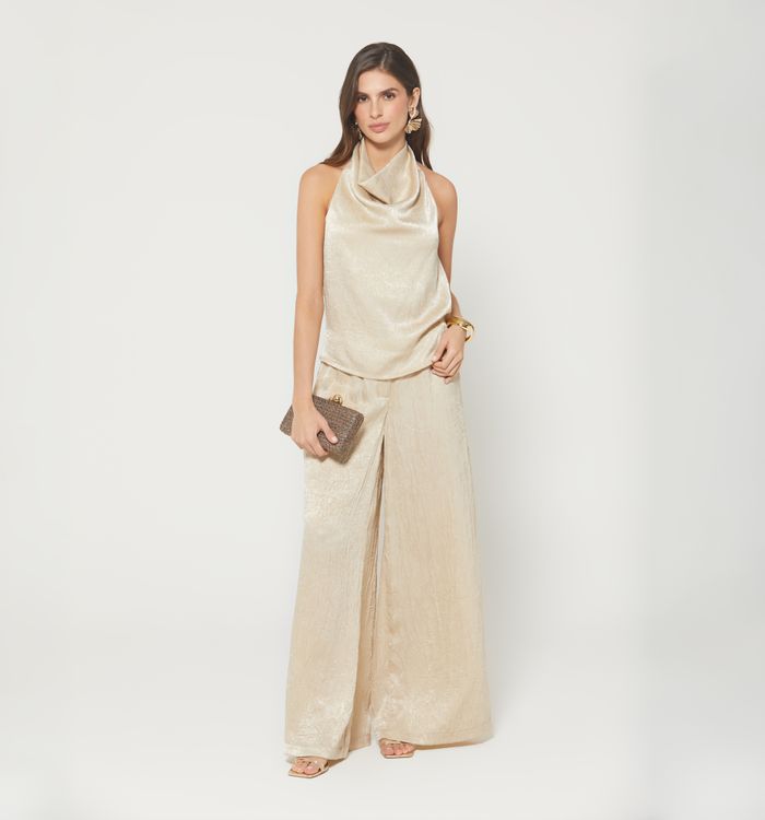 Pantalon palazzo pretina ancha