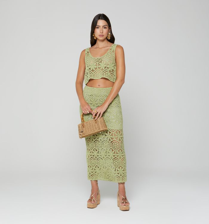 Falda larga en crochet