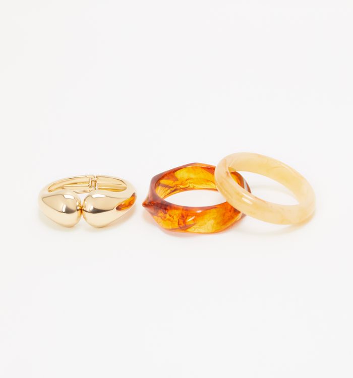 Brazalete resina y metal set x3