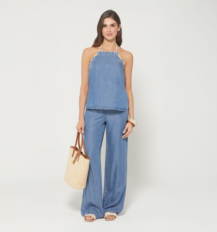 Blusa halter tira de cordon
