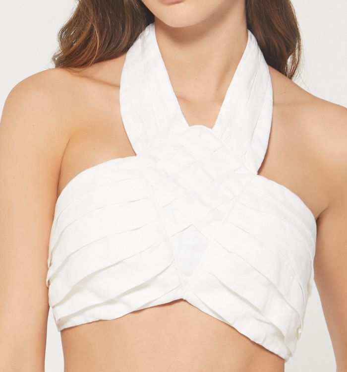 Croptop escote halter tira de anudar
