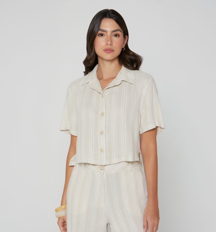 Blusa boxy manga corta