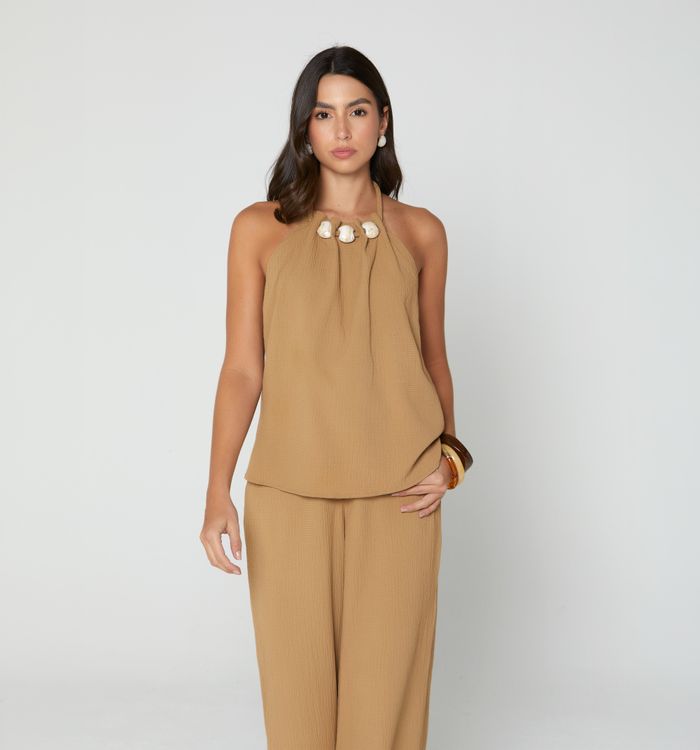 Blusa halter de amarre en cuello