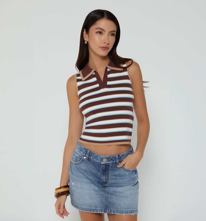 Blusa manga sisa con rayas