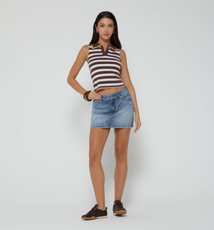 Blusa manga sisa con rayas