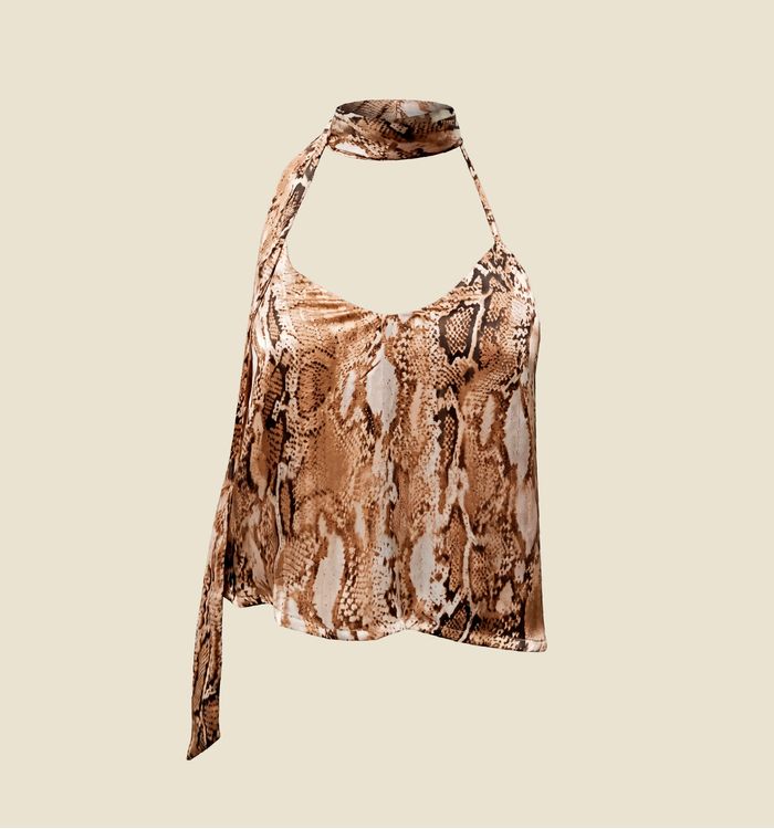 Blusa cuello halter con estola