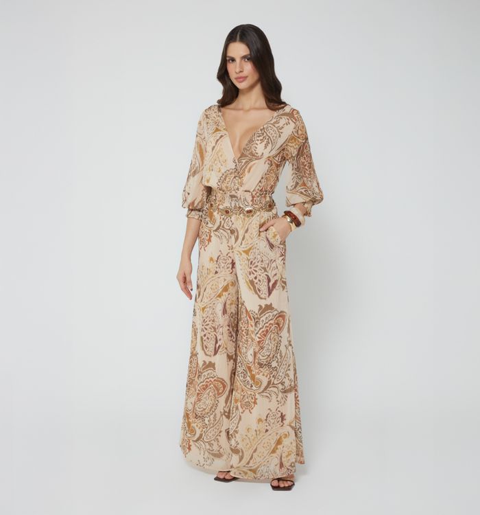 Enterizo palazzo manga 3/4