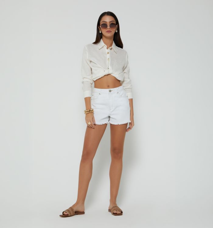 Short tiro alto bolsillo en crochet