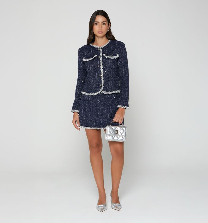 Chaqueta  en tweed con botones