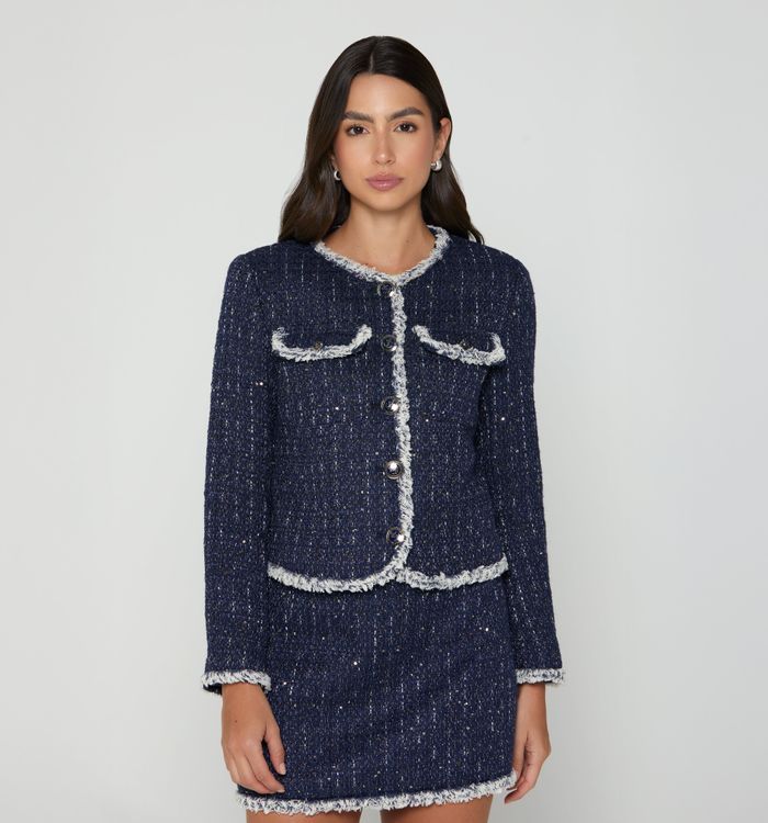 Chaqueta  en tweed con botones