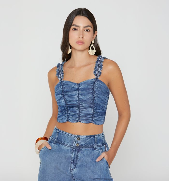 Blusa de tiras con insumo