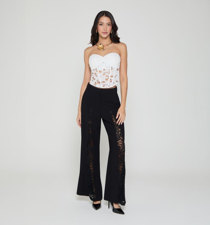 Top tipo corset con acordonado