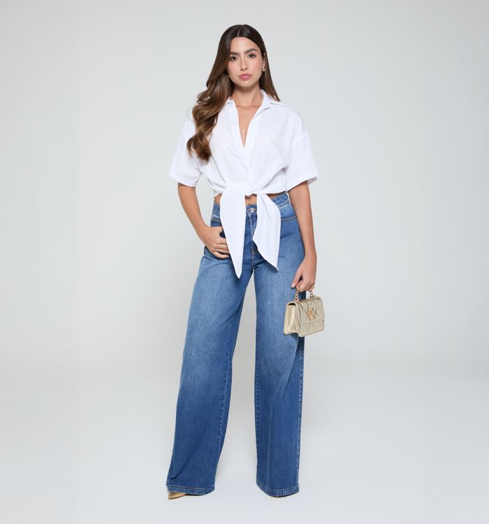Blusa con amarre manga corta