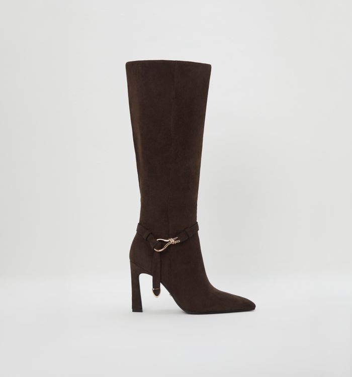 Bota caña alta en suede