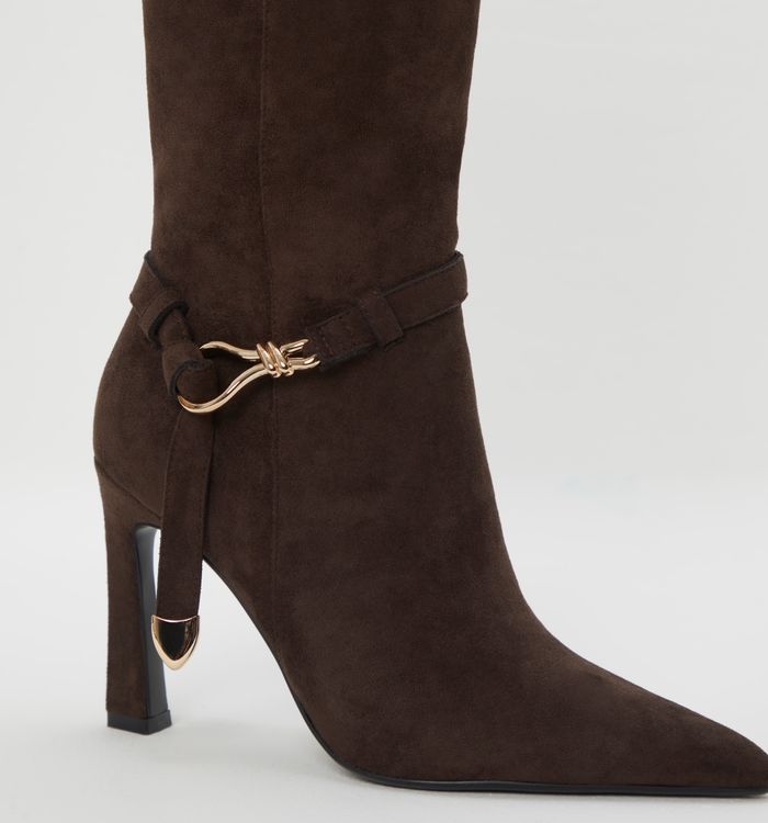 Bota caña alta en suede
