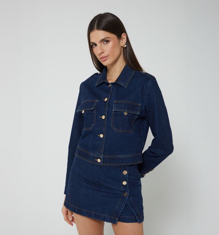 Chaqueta con charreteras y bolsillos