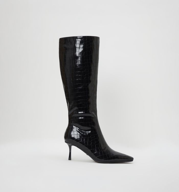 Bota caña alta croco