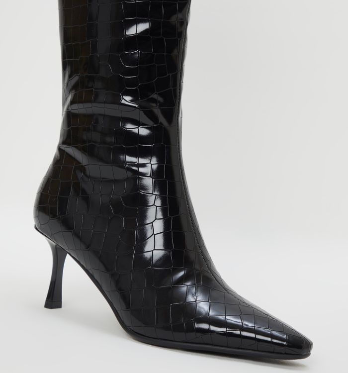 Bota caña alta croco