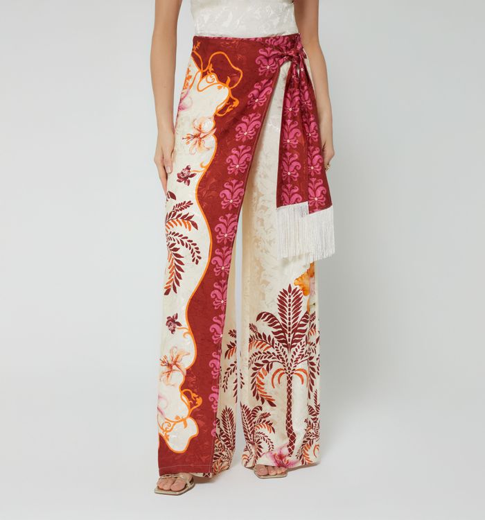 Pantalon palazo pareo tiro alto