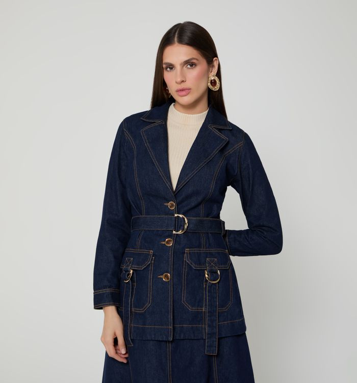Chaqueta con solapa y bolsillo parche