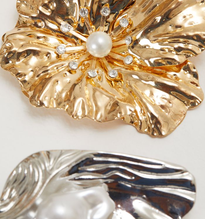 Broche flor y concha set x2