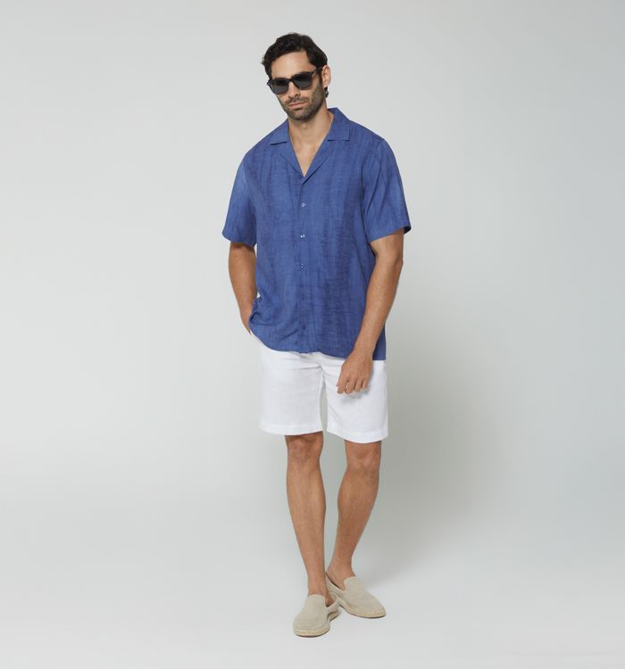 Camisa manga corta cuello resort